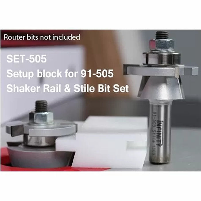 Infinity Tools Setup Block for 91-505 Shaker Rail & Stile Bit Set