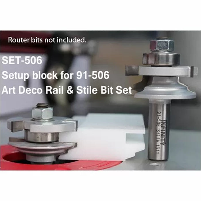 Infinity Tools Setup Block for 91-506 Art Deco Rail & Stile Bit Set