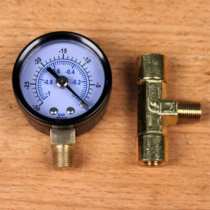 1.5" Vacuum Gauge w/ Brass Fitting, For Venturi System