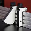 How do the stops work when adding a board to the aluminum extrusion?