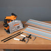 can the track saw cut a 45 degree cut in 2 inch thick material