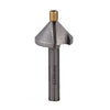 To break edges on dog holes, should I use the 1/16” roundover bit or the 45-degree chamfer bit?