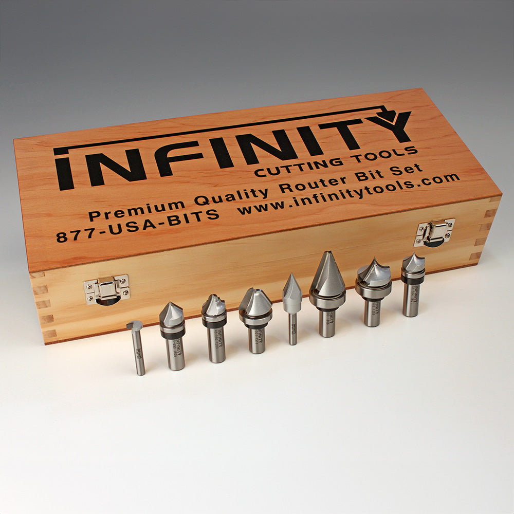 Infinity Tools 8-Pc. Sign Making Router Bit Set