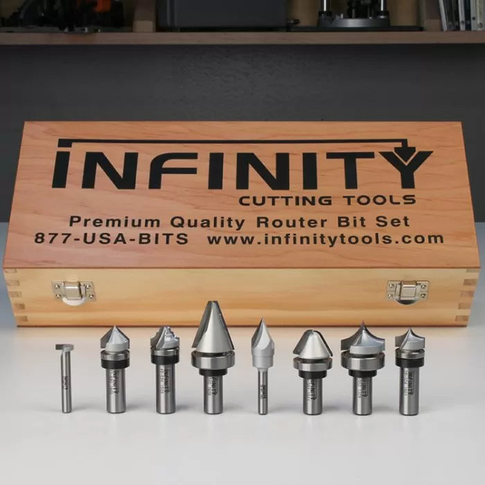 Infinity Tools 8-Pc. Sign Making Router Bit Set