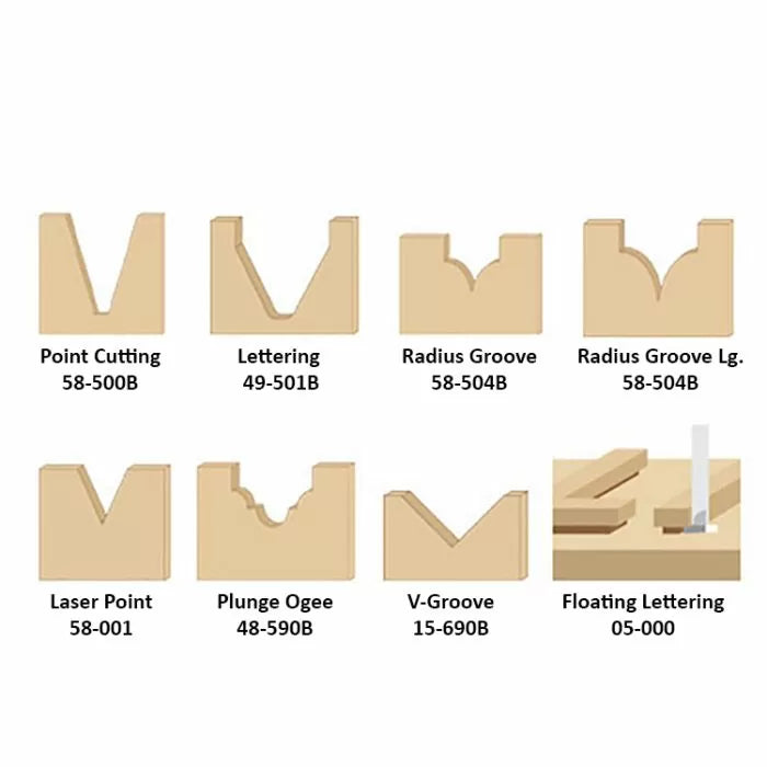 Infinity Tools 8-Pc. Sign Making Router Bit Set