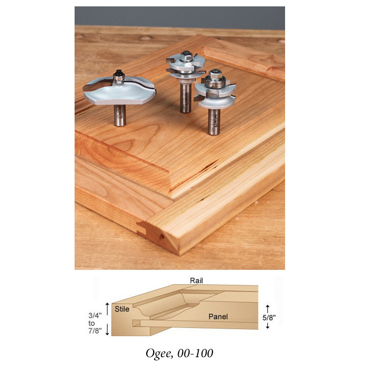 Infinity Tools 1/2" Shank 3-Pc. Cabinetmaker's Ogee Router Bit Set