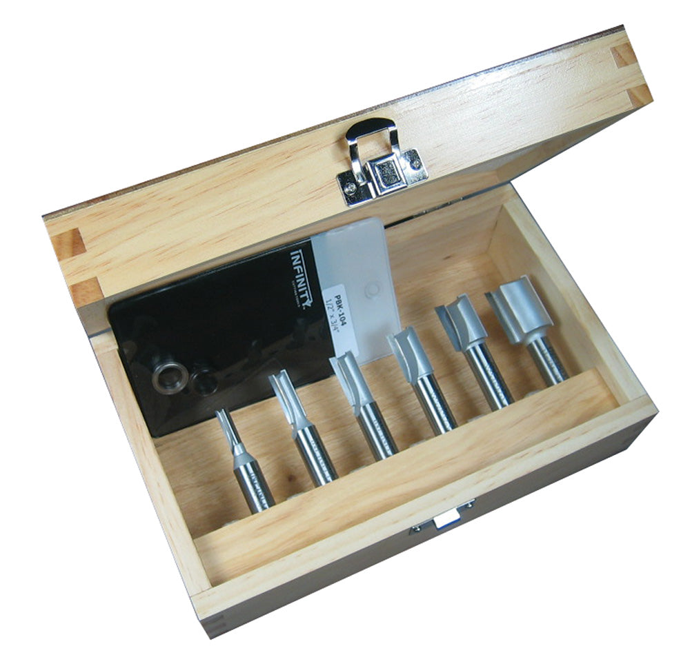 6-Pc. Straight Router Bit Set - 1/2" Shank