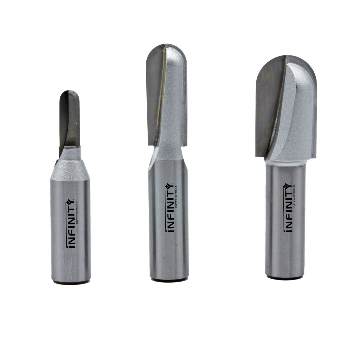 Three roundnose router bits