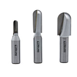 Three roundnose router bits