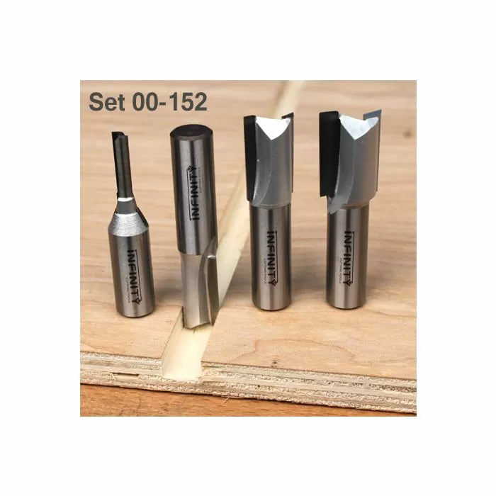 Infinity Tools 1/2" Shank 4-Pc. Plywood Dado Router Bit Set