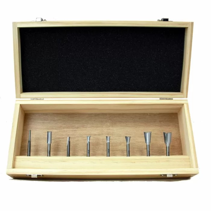 8-Pc. Dovetail & Box Joint Making Router Bit Set; 1/4 Shank