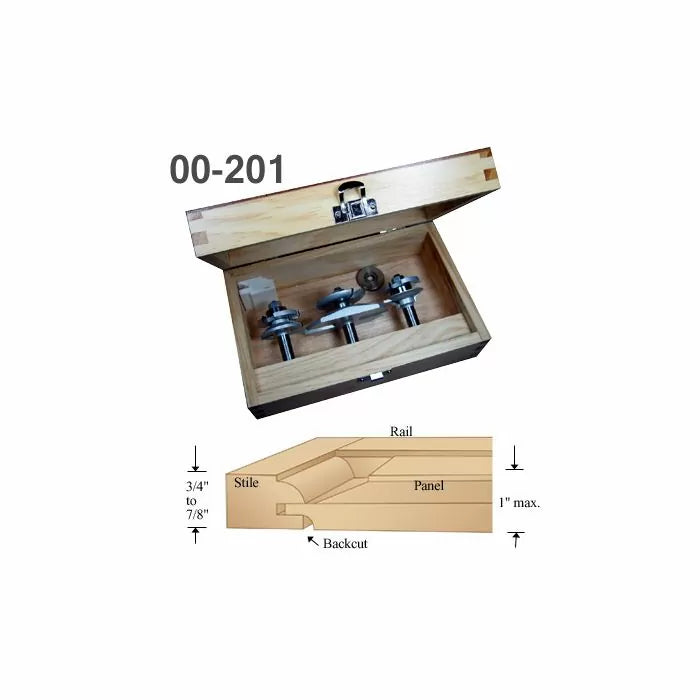 Infinity Tools 1/2" Shank 3-Pc. Cabinetmaker's Combo Router Bit Set w/ Backcutter