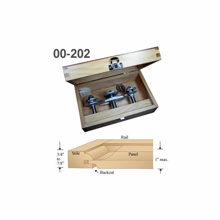 Infinity Tools 1/2" Shank 3-Pc. Cabinetmaker's Combo Router Bit Set w/ Backcutter