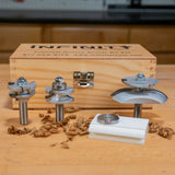 Infinity Tools 1/2" Shank 3-Pc. Cabinetmaker's Combo Router Bit Set w/ Backcutter