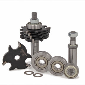 Woodworking slot cutter router bits and bearings set for precision joinery