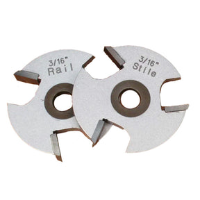 3/16 inch rail and stile router table cutter set for woodworking precision joints