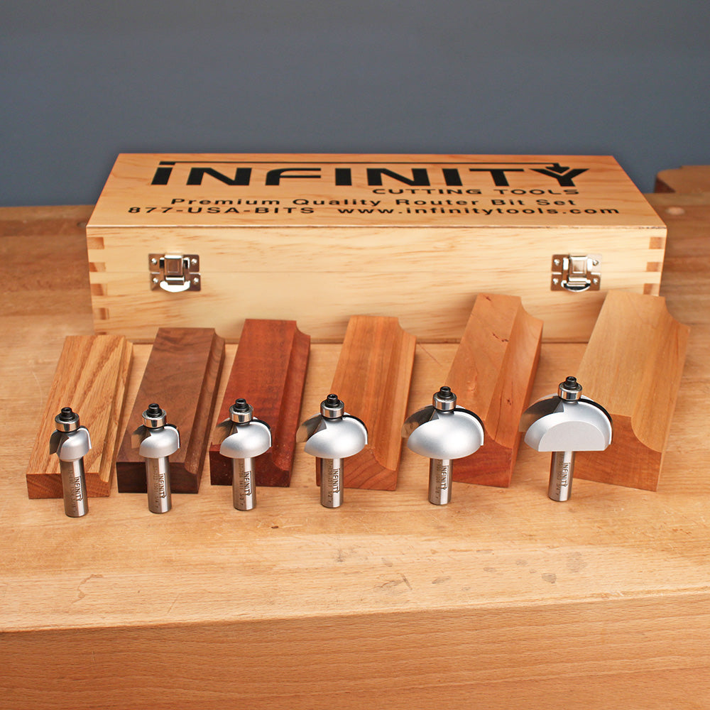 Infinity Tools 1/2" Shank 6-Pc. Cove Router Bit Set