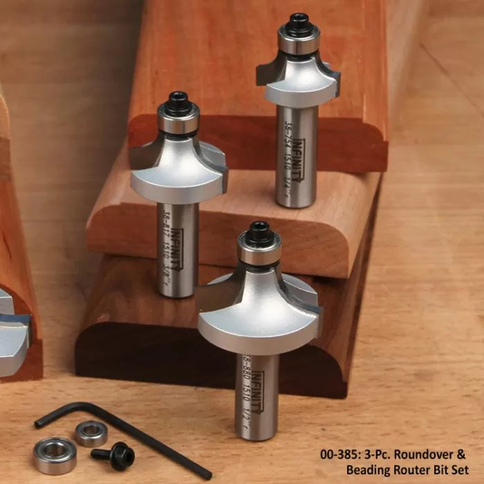 3-Pc. Roundover & Beading Router Bit Set