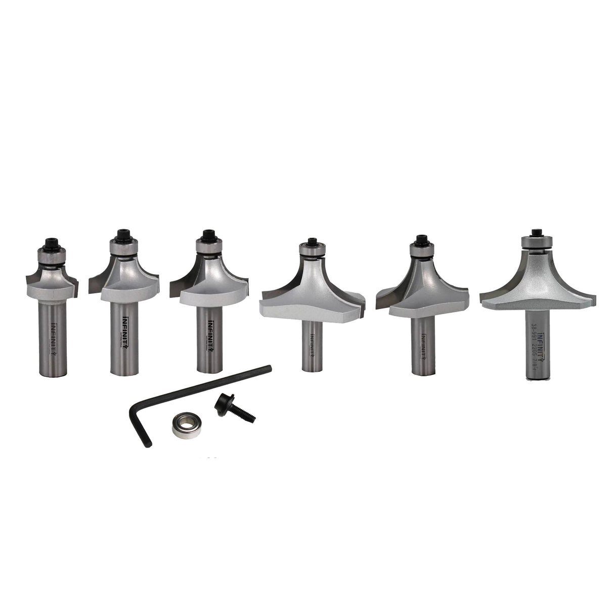 Infinity Tools 1/2" Shank 6-Pc. Roundover & Beading Router Bit Set