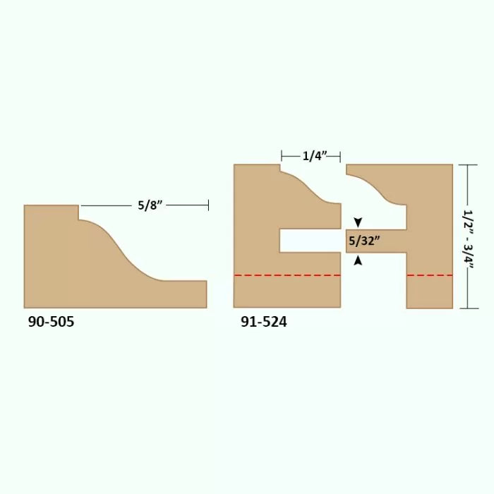 Infinity Tools 1/2" Shank 3-Pc. Mini Door Making Router Bit Set