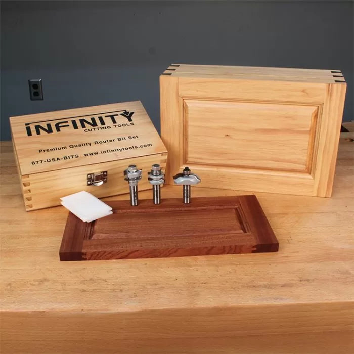 Juego de 3 brocas para fresadora de puertas en miniatura con vástago de 1/2" de Infinity Tools 