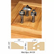 3-Pc. Ogee Mini Door Router Bit Set