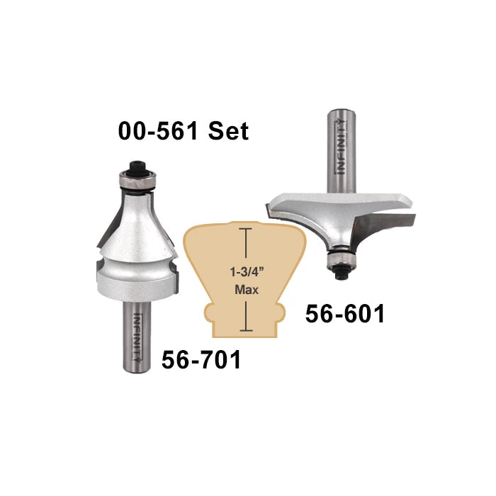 Infinity Tools 1/2" Shank Handrail Router Bit Sets