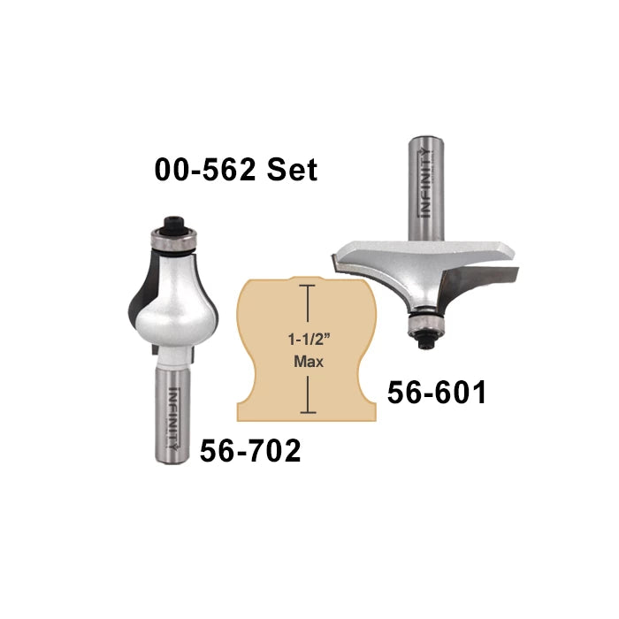 Infinity Tools 1/2" Shank Handrail Router Bit Sets