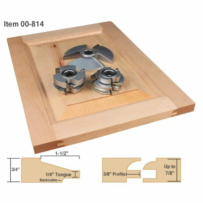 Infinity Tools 3-Pc. Cabinet Door Shape-Up Shaper Cutter Sets, 3/4" Bore