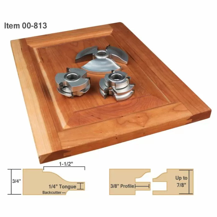 Infinity Tools 3-Pc. Cabinet Door Shape-Up Shaper Cutter Sets, 3/4" Bore