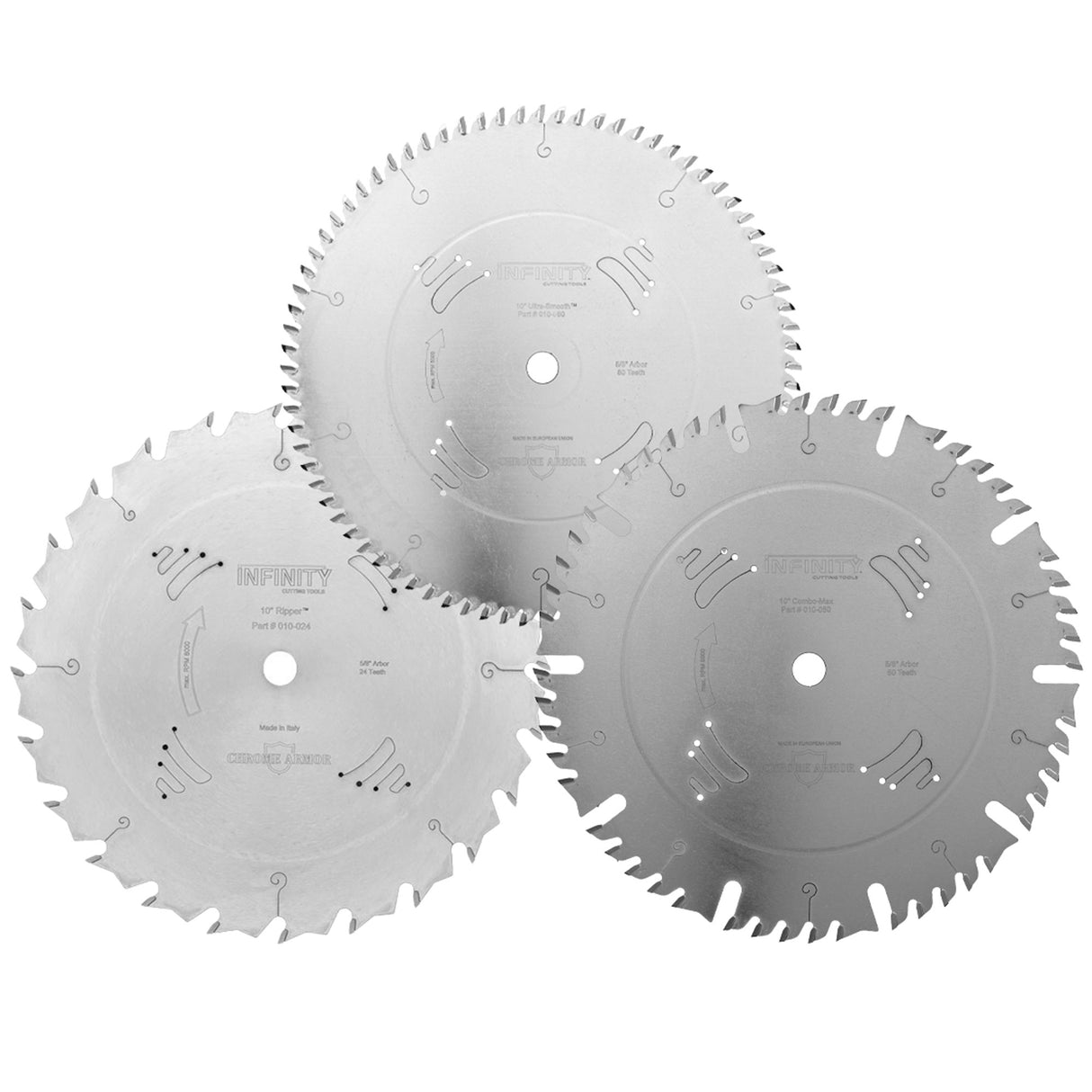 Infinity Tools 3-PC. Professional 10" Table Saw Package, 5/8" Bore