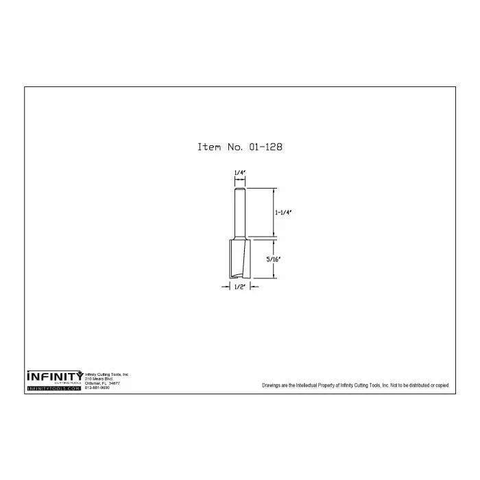 Infinity Tools 1/4" Shank Mortise & Tenon Router Bits