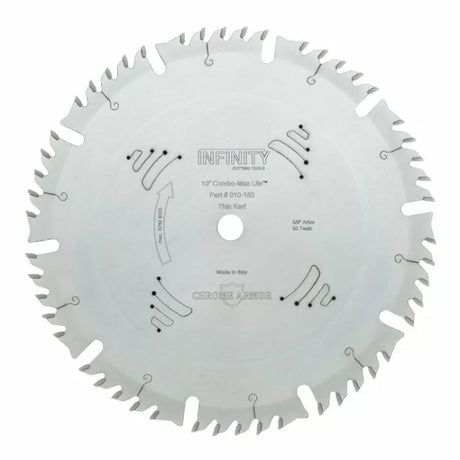 10-inch thin kerf combo saw blade with 50 teeth for woodworking