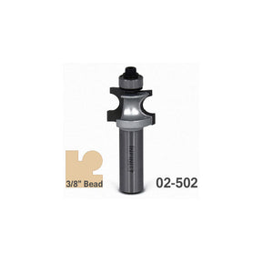 3/8 inch bead router bit with bearing, model 02-502, for woodworking edge profiles