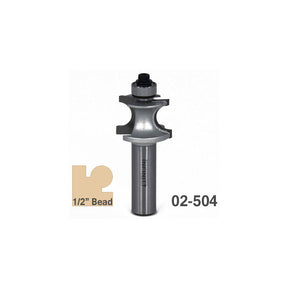 1/2 inch bead router bit with bearing, part number 02-504, for woodworking