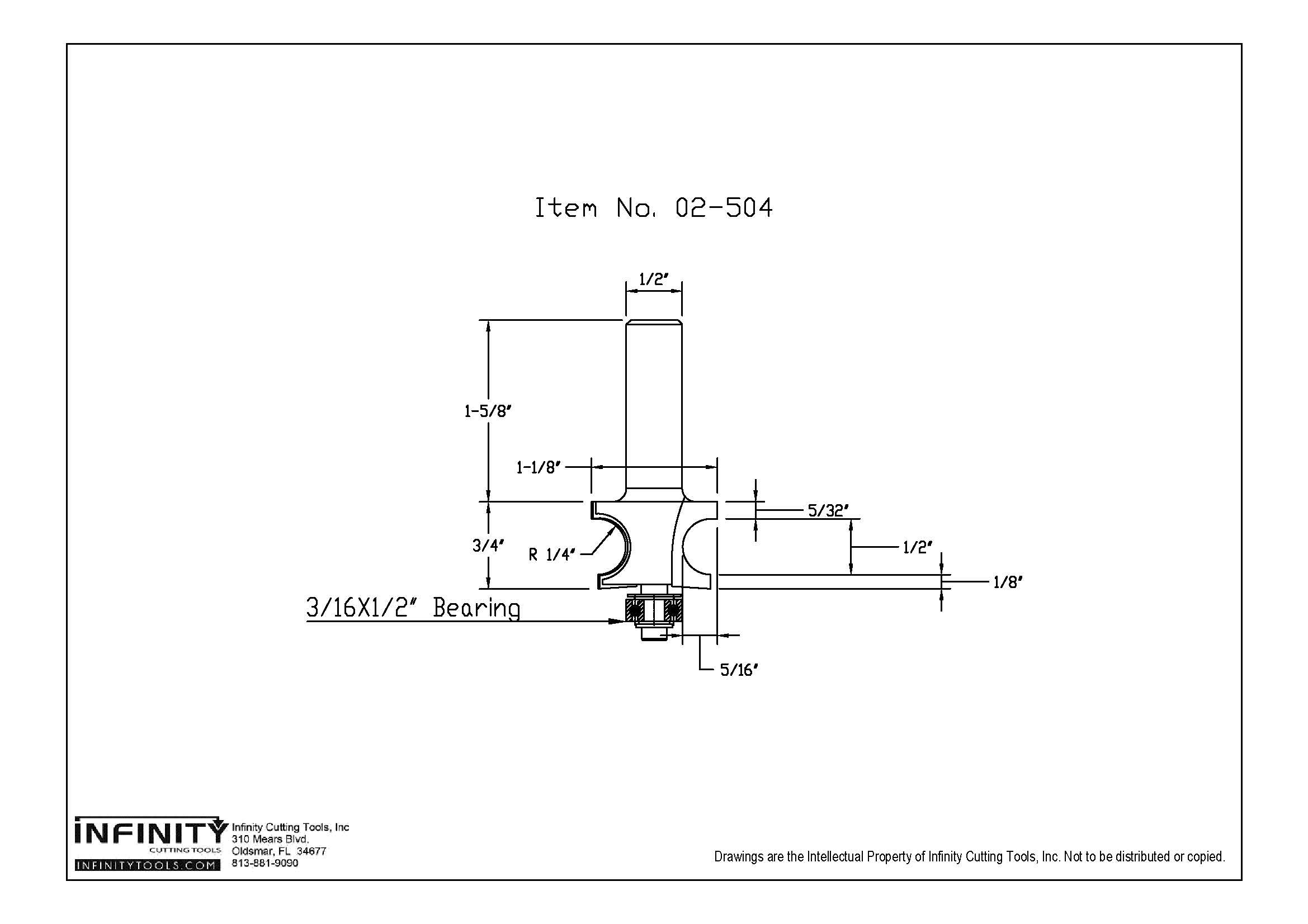 Infinity Tools 1/2" Shank Edge Beading Router Bit