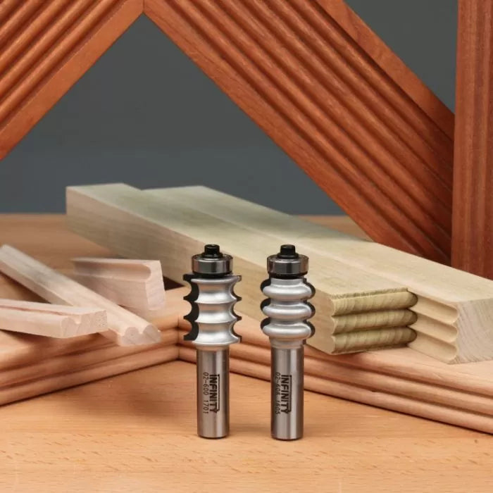 Infinity Tools 1/2" Shank Triple Flute & Bead Router Bits