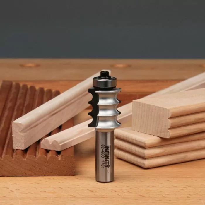 Infinity Tools 1/2" Shank Triple Flute & Bead Router Bits