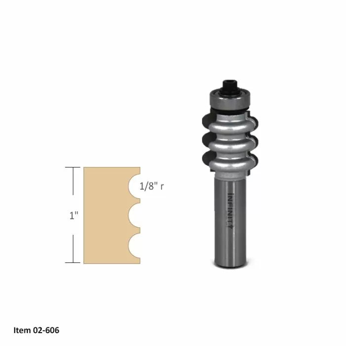 Infinity Tools 1/2" Shank Triple Flute & Bead Router Bits