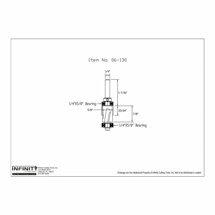 Infinity Tools 3-Pc. 1/4" Shank mini-Mega Flush Trim Router Bit Set