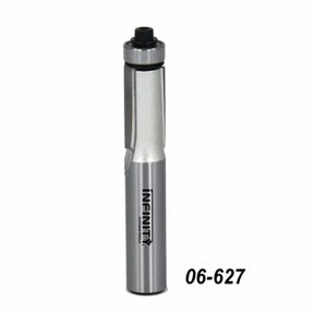 Straight flush trim router bit with bearing, product code 06-627, silver finish