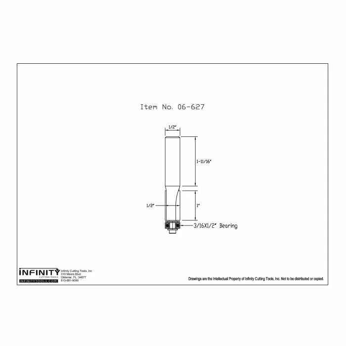 Infinity Tools 1/2" Shank Flush Trim Router Bits w/ Downshear