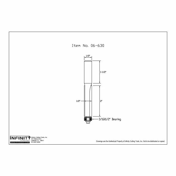 Infinity Tools 1/2" Shank Flush Trim Router Bits w/ Downshear