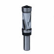 Double bearing flush trim router bit with carbide blades for woodworking