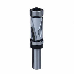 Double bearing flush trim router bit with carbide blades for woodworking