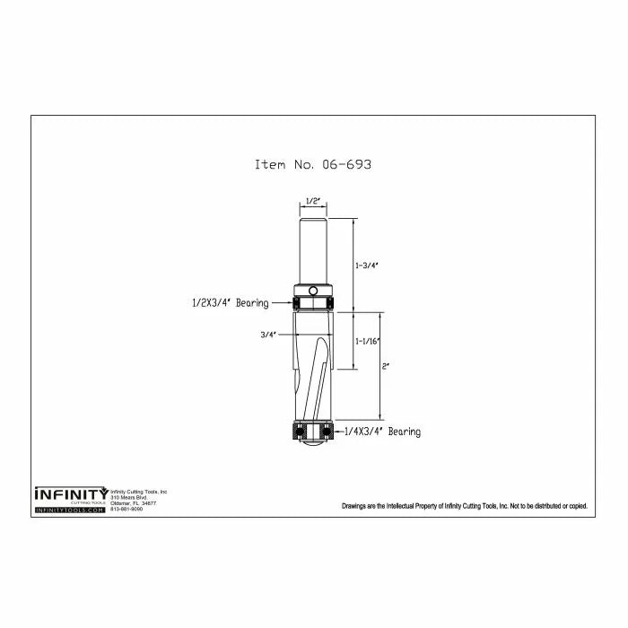 Infinity Tools 1/2" Shank Mega Flush Trim Router Bits