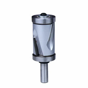 Carbide spiral flush trim router bit with dual bearings for woodworking
