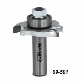 Router bit with bearing and cutting flutes, woodworking tool, part number 09-501