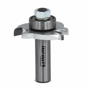 Carbide-tipped slot cutting router bit with bearing for woodworking
