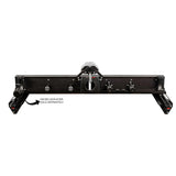 Precision router table fence system with adjustment knobs and wood dust port, black finish